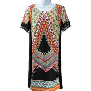 Multicolor Shift Dress Boho Tribal Spanish Brand Talla Large / 10